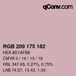カラーコード: RGB 209 175 182 | qconv.com