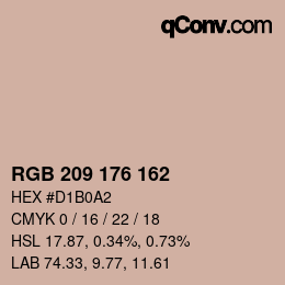 カラーコード: RGB 209 176 162 | qconv.com
