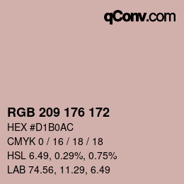 カラーコード: RGB 209 176 172 | qconv.com