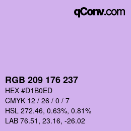 Color code: RGB 209 176 237 | qconv.com