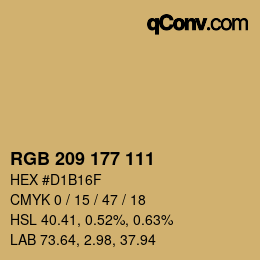 Color code: RGB 209 177 111 | qconv.com