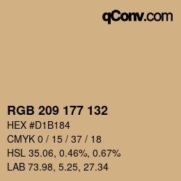 Color code: RGB 209 177 132 | qconv.com