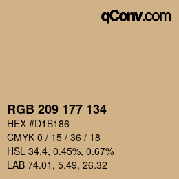 Color code: RGB 209 177 134 | qconv.com