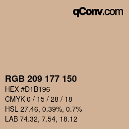 カラーコード: RGB 209 177 150 | qconv.com