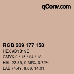 Color code: RGB 209 177 158 | qconv.com