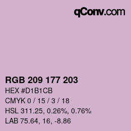 Color code: RGB 209 177 203 | qconv.com