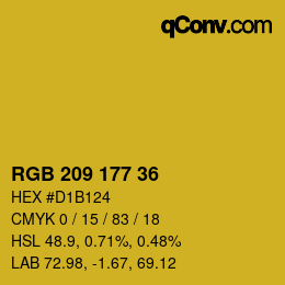 Código de color: RGB 209 177 36 | qconv.com