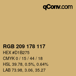 Color code: RGB 209 178 117 | qconv.com