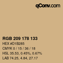 Color code: RGB 209 178 133 | qconv.com