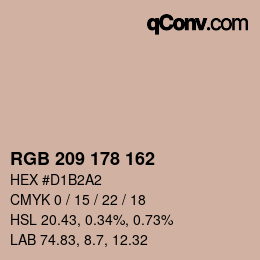 Color code: RGB 209 178 162 | qconv.com