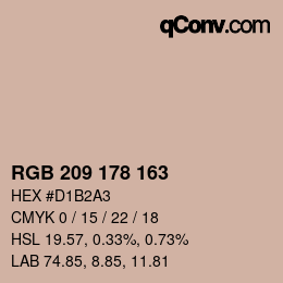 Color code: RGB 209 178 163 | qconv.com