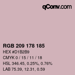 カラーコード: RGB 209 178 185 | qconv.com
