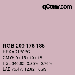 カラーコード: RGB 209 178 188 | qconv.com