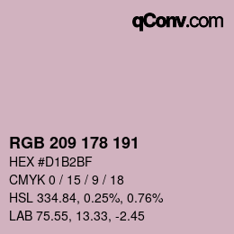 カラーコード: RGB 209 178 191 | qconv.com