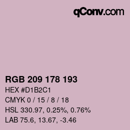 Color code: RGB 209 178 193 | qconv.com