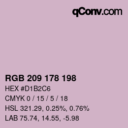 カラーコード: RGB 209 178 198 | qconv.com