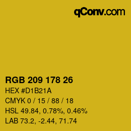 Color code: RGB 209 178 26 | qconv.com
