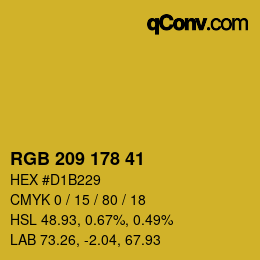 Color code: RGB 209 178 41 | qconv.com