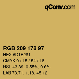 Color code: RGB 209 178 97 | qconv.com