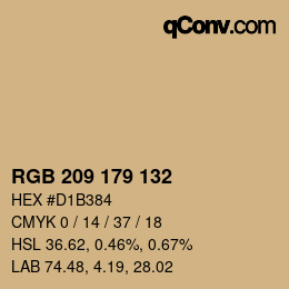 Color code: RGB 209 179 132 | qconv.com