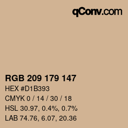 Código de color: RGB 209 179 147 | qconv.com