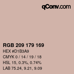 Color code: RGB 209 179 169 | qconv.com
