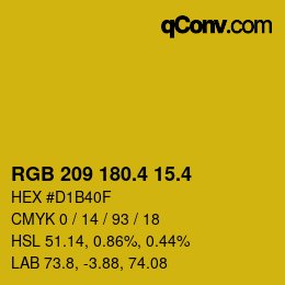 カラーコード: RGB 209 180.4 15.4 | qconv.com