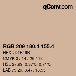 カラーコード: RGB 209 180.4 155.4 | qconv.com