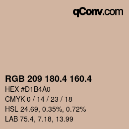 カラーコード: RGB 209 180.4 160.4 | qconv.com