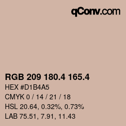 カラーコード: RGB 209 180.4 165.4 | qconv.com