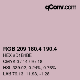 カラーコード: RGB 209 180.4 190.4 | qconv.com