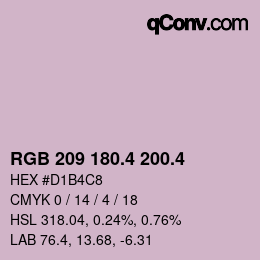カラーコード: RGB 209 180.4 200.4 | qconv.com
