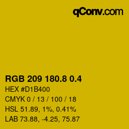 カラーコード: RGB 209 180.8 0.4 | qconv.com