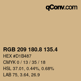 カラーコード: RGB 209 180.8 135.4 | qconv.com