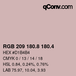 カラーコード: RGB 209 180.8 180.4 | qconv.com