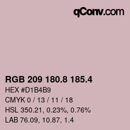 カラーコード: RGB 209 180.8 185.4 | qconv.com