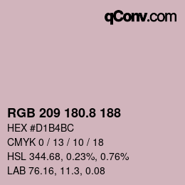 カラーコード: RGB 209 180.8 188 | qconv.com