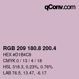 カラーコード: RGB 209 180.8 200.4 | qconv.com