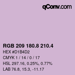 カラーコード: RGB 209 180.8 210.4 | qconv.com