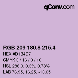 カラーコード: RGB 209 180.8 215.4 | qconv.com