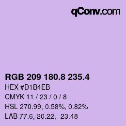 カラーコード: RGB 209 180.8 235.4 | qconv.com