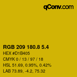カラーコード: RGB 209 180.8 5.4 | qconv.com