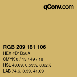 Color code: RGB 209 181 106 | qconv.com