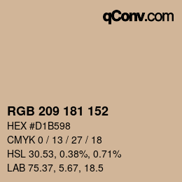 Color code: RGB 209 181 152 | qconv.com