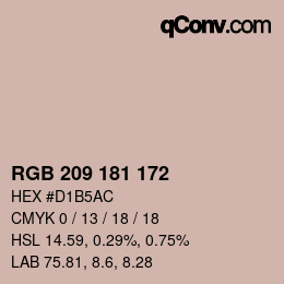 Color code: RGB 209 181 172 | qconv.com