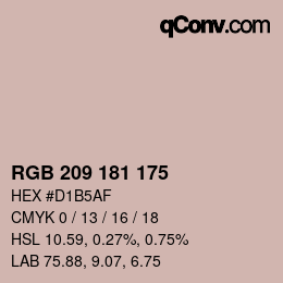 カラーコード: RGB 209 181 175 | qconv.com