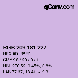 Color code: RGB 209 181 227 | qconv.com