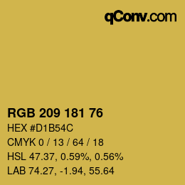 Farbcode: RGB 209 181 76 | qconv.com