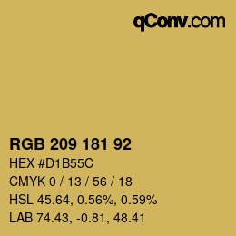 颜色代码: RGB 209 181 92 | qconv.com