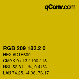 カラーコード: RGB 209 182.2 0 | qconv.com